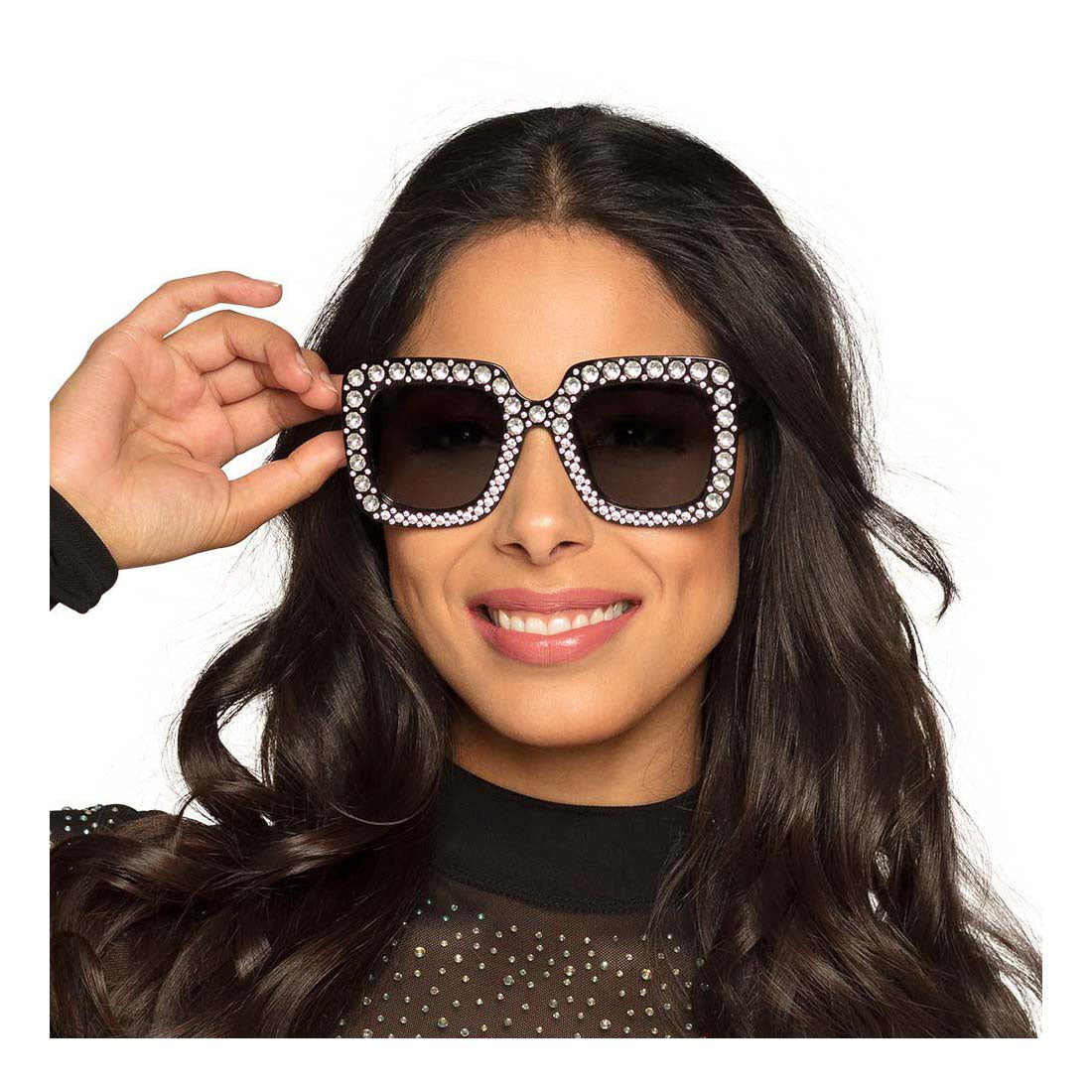 Boland Partybril bling bling zwart