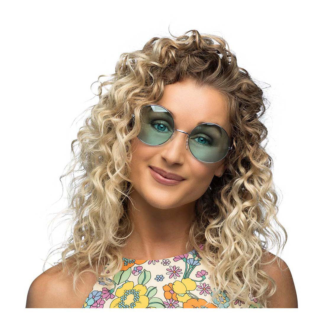 Boland Partybril hippie xl groen