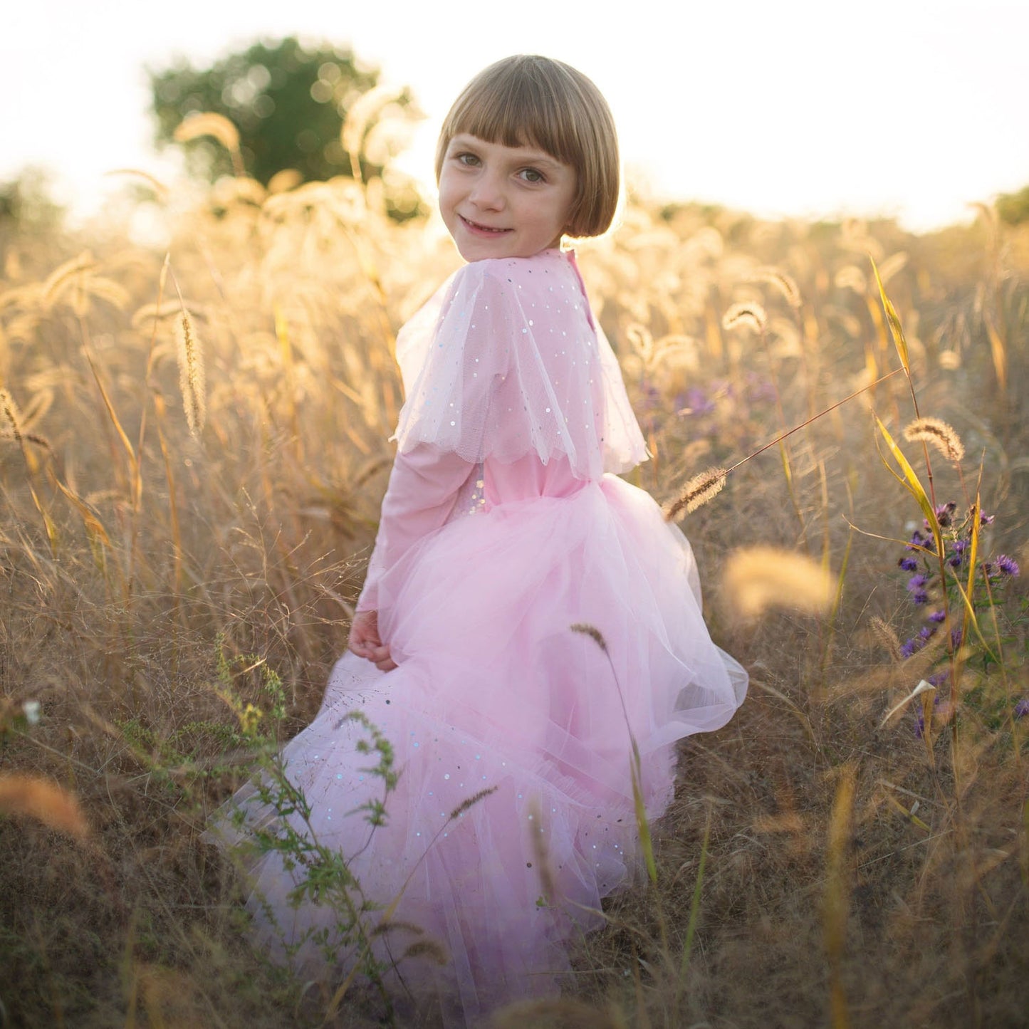 Great Pretenders Verkleedjurk prinses roze elegant, 7-8 jaar