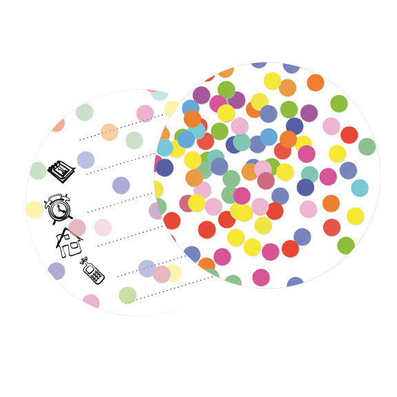 Haza Witbaard Uitnodigingen confetti, 6st.