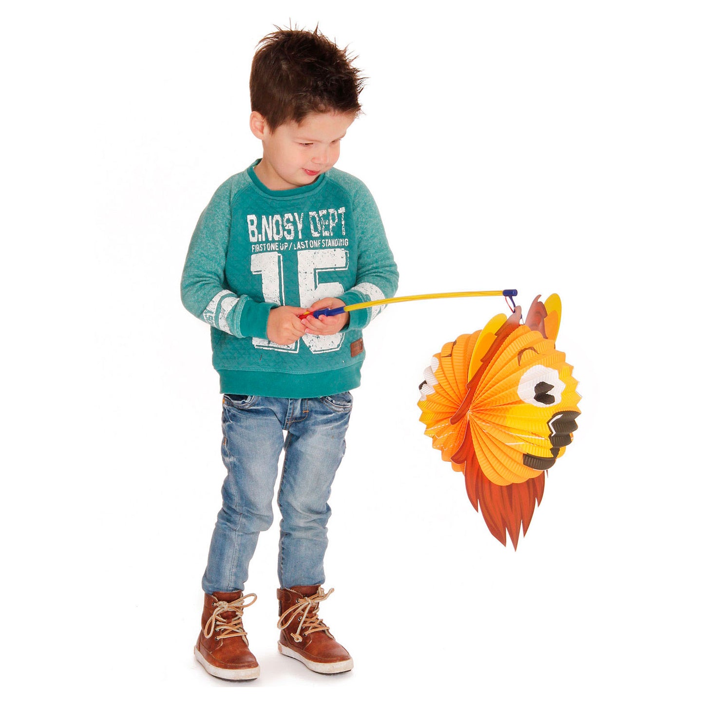 Haza Witbaard Lampionstok met licht, 40cm