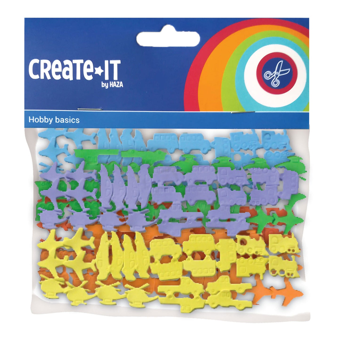 Haza Witbaard Foamstickers voertuigen, 72st.
