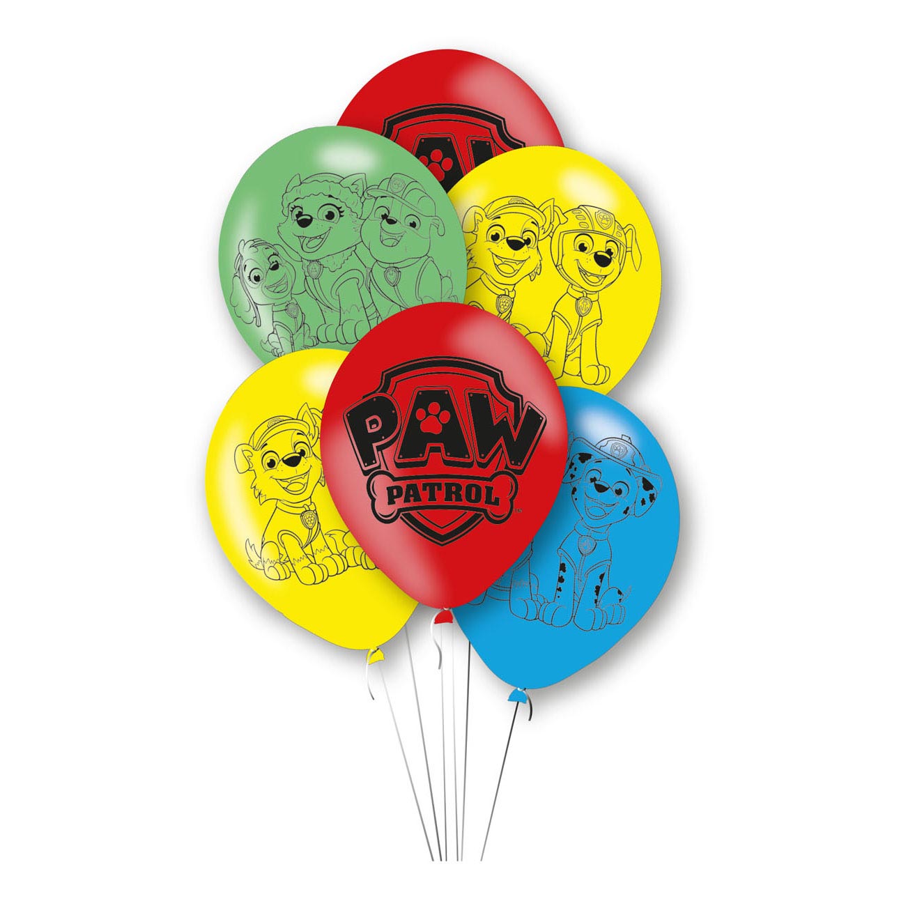 Haza Witbaard Paw patrol ballonnen, 6st.