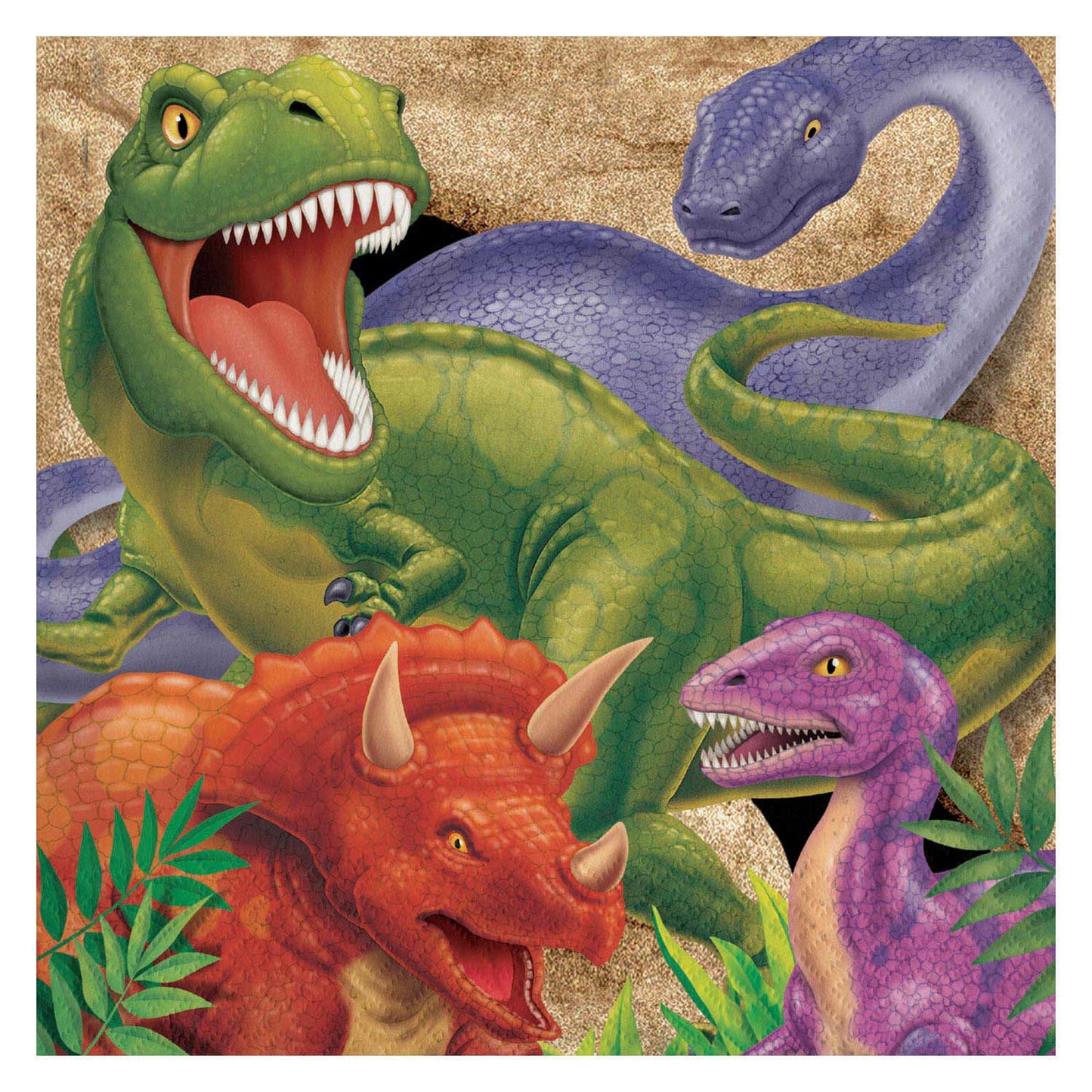 Haza Witbaard Dino servetten, 16st.