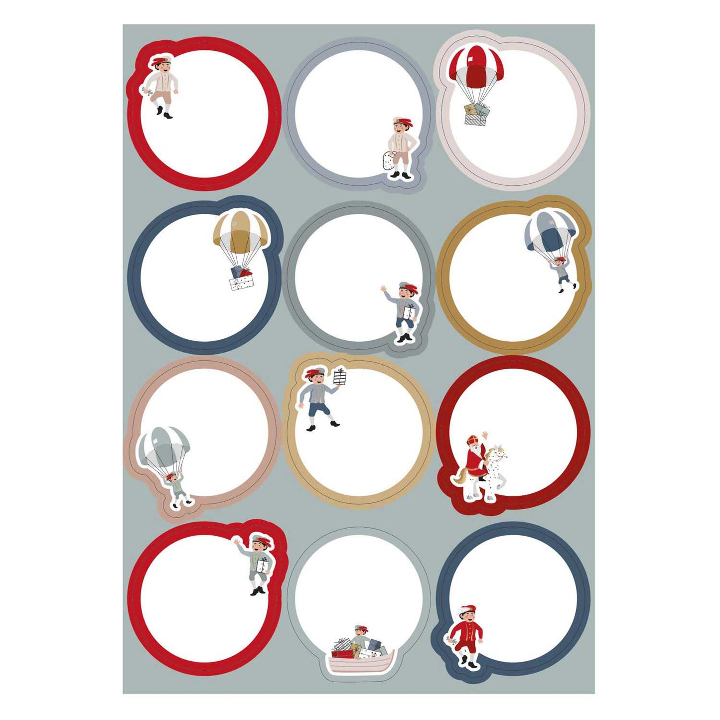 Haza Witbaard Cadeau etiketten sint co.