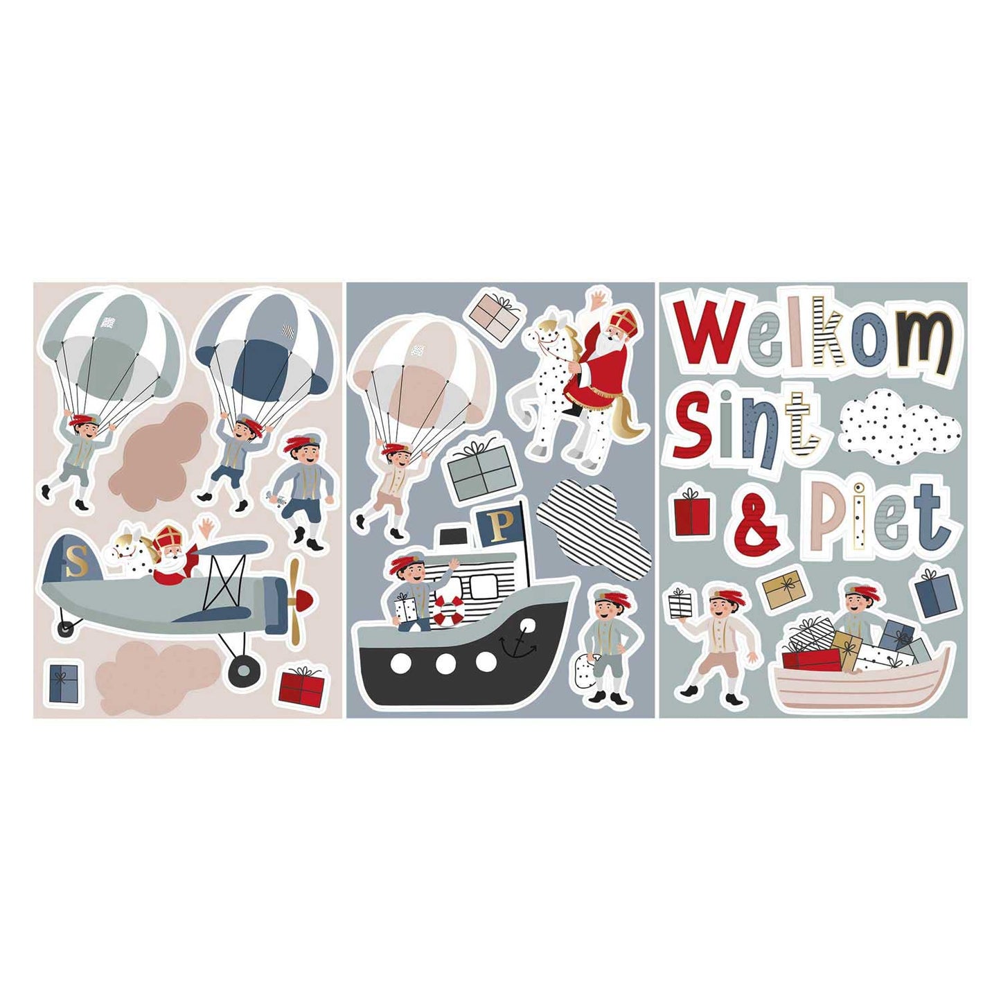 Haza Witbaard Raamstickers sint co.
