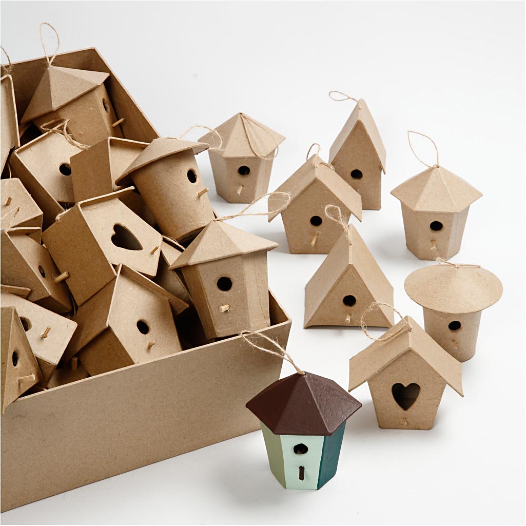Creativ Company Https: www.cchobby.nl mini-vogelhuisjes-h-7-cm-6x10-stuk-1-doos