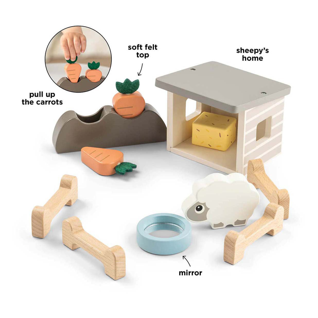 Done By Deer tiny farm houten speelset sheepy