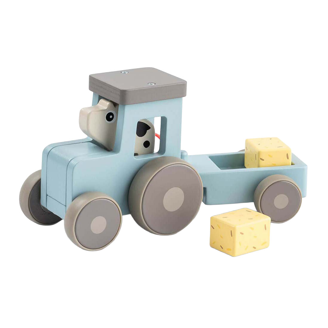 Done By Deer tiny farm houten tractor dotti blauw