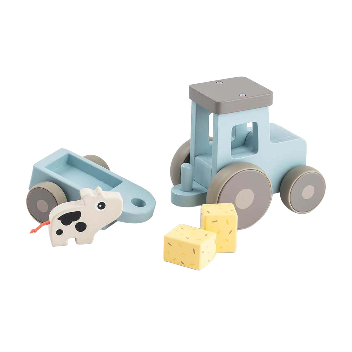 Done By Deer tiny farm houten tractor dotti blauw