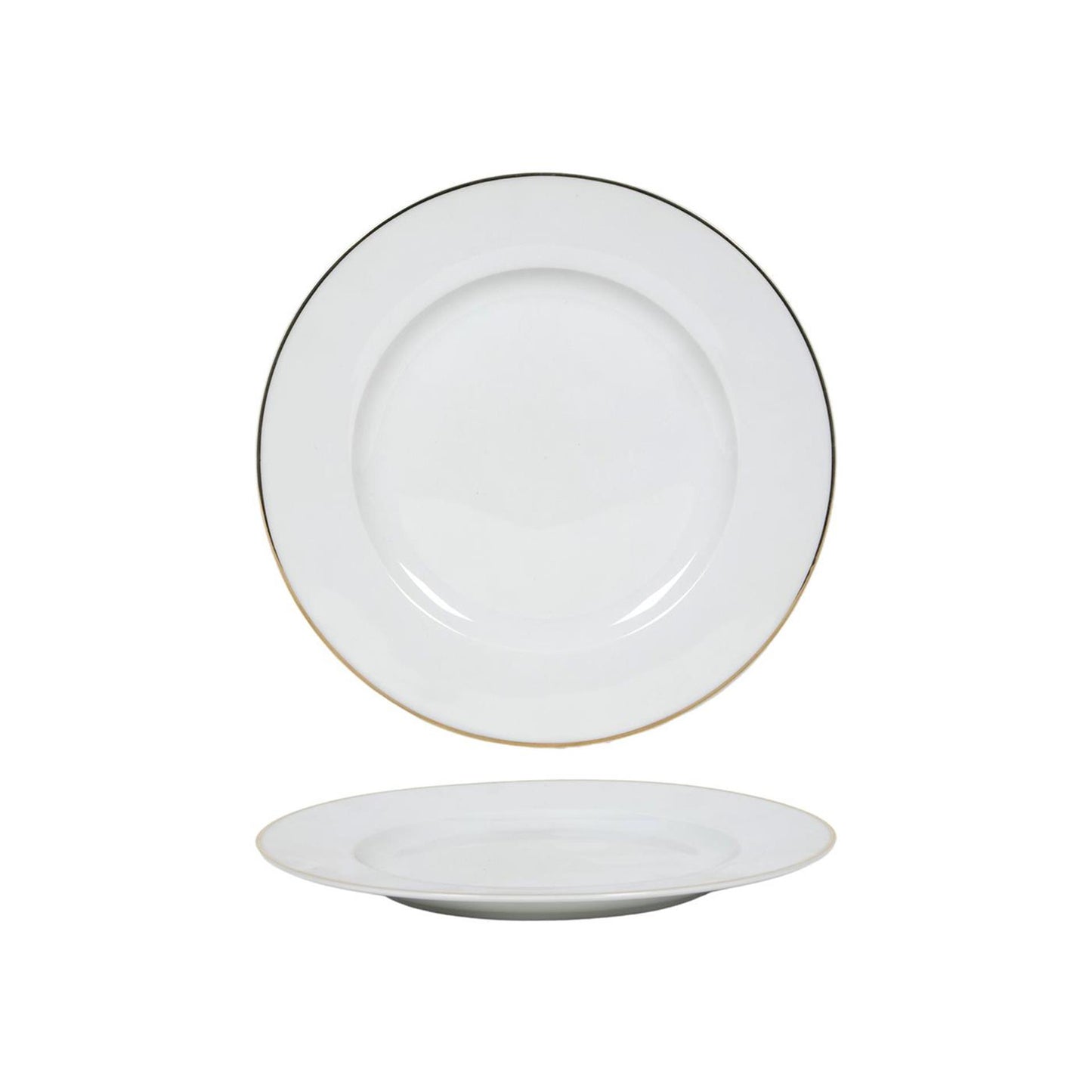Bord wit goud rand Ø20,5cm doos a 6