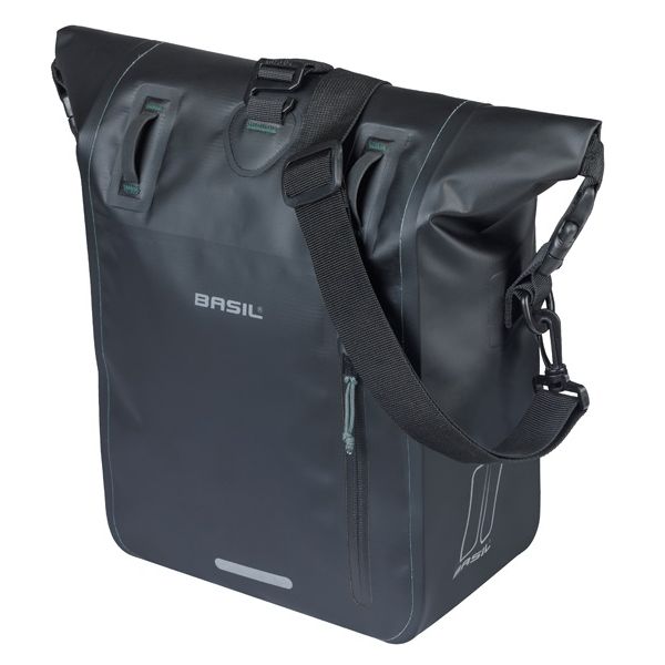 BASIL Enkele fietstas rivo m tarpaulin mik 12-15l 14 x 25 x 38 cm - zwart