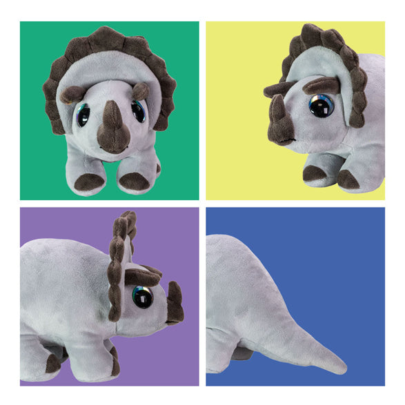 Lumo Stars knuffel - dino triceratops, 15cm