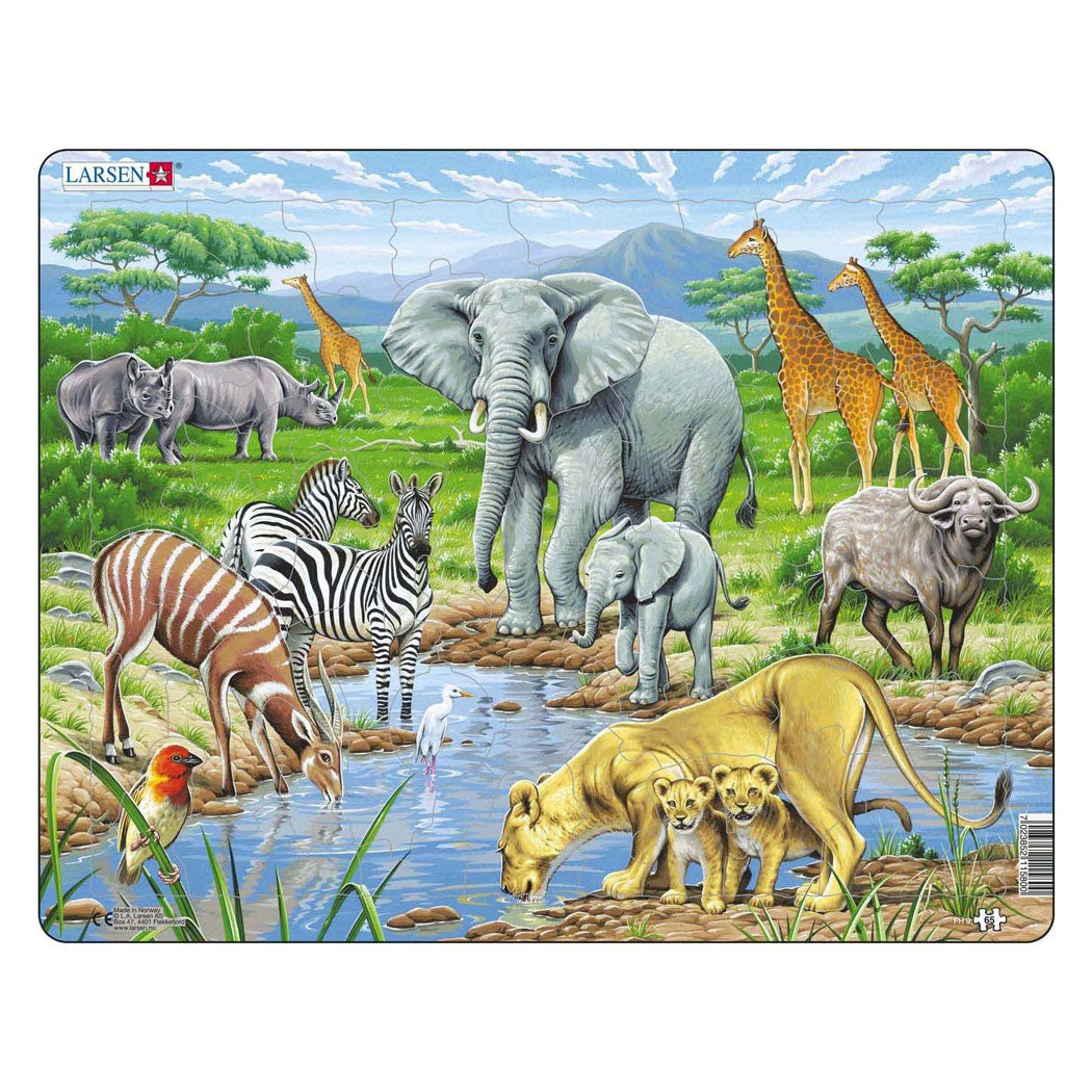 Larsen legpuzzel dieren - afrikaanse savanne, 65st.