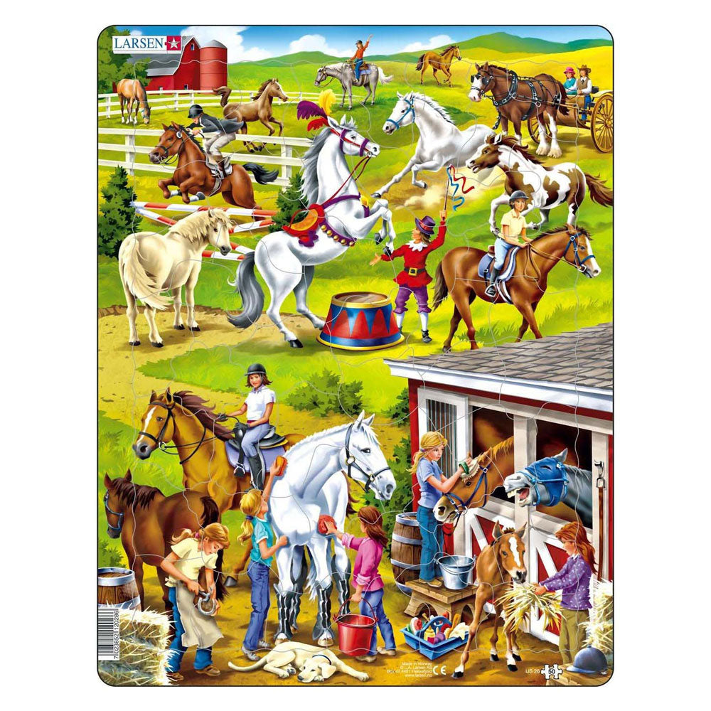 Larsen legpuzzel dieren - paardenmanege, 50st.