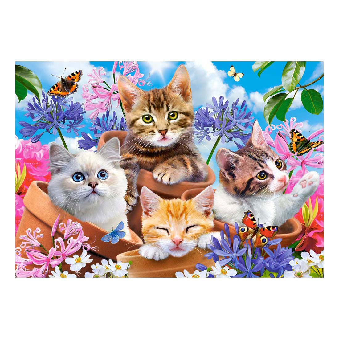Selecta Castorland legpuzzel kittens with flowers, 500st.