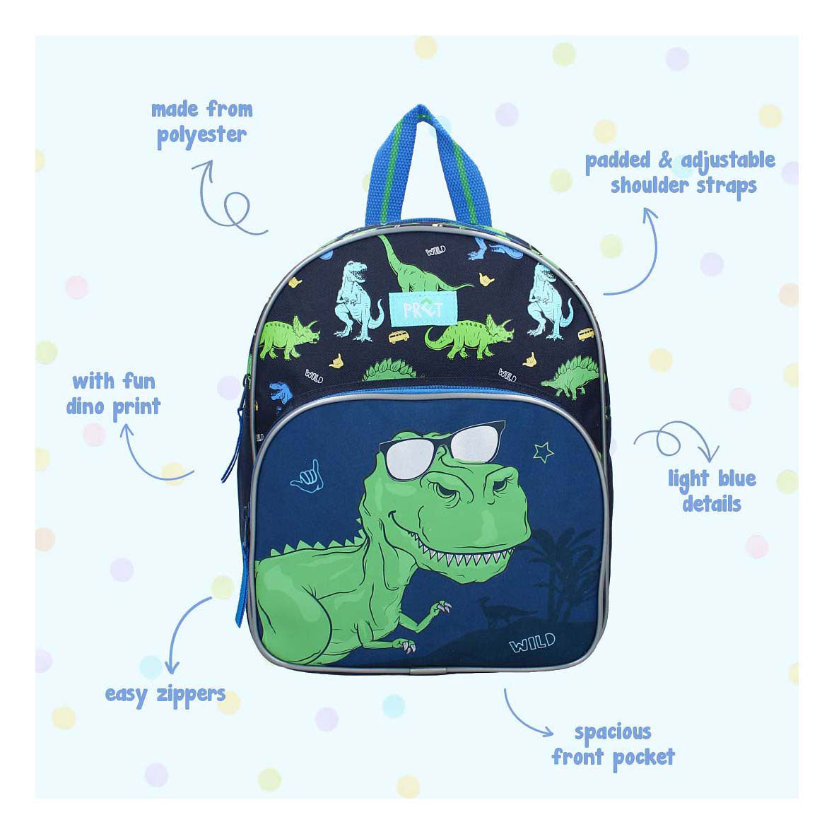 Vadobag Pret rugtas happy go lucky dino