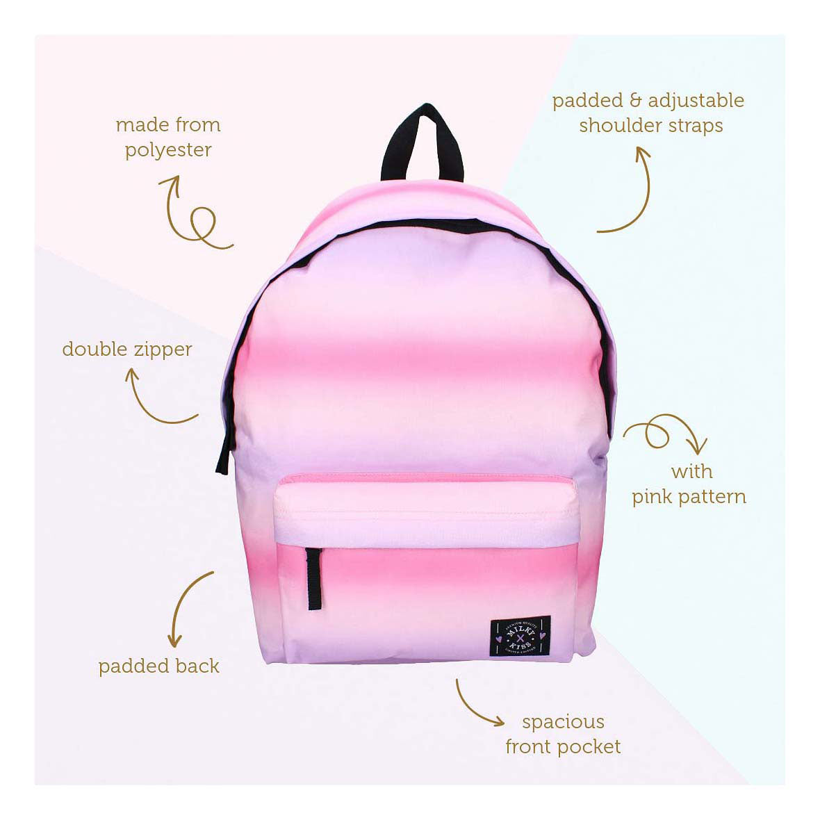 Milky Kiss rugzak empowering roze