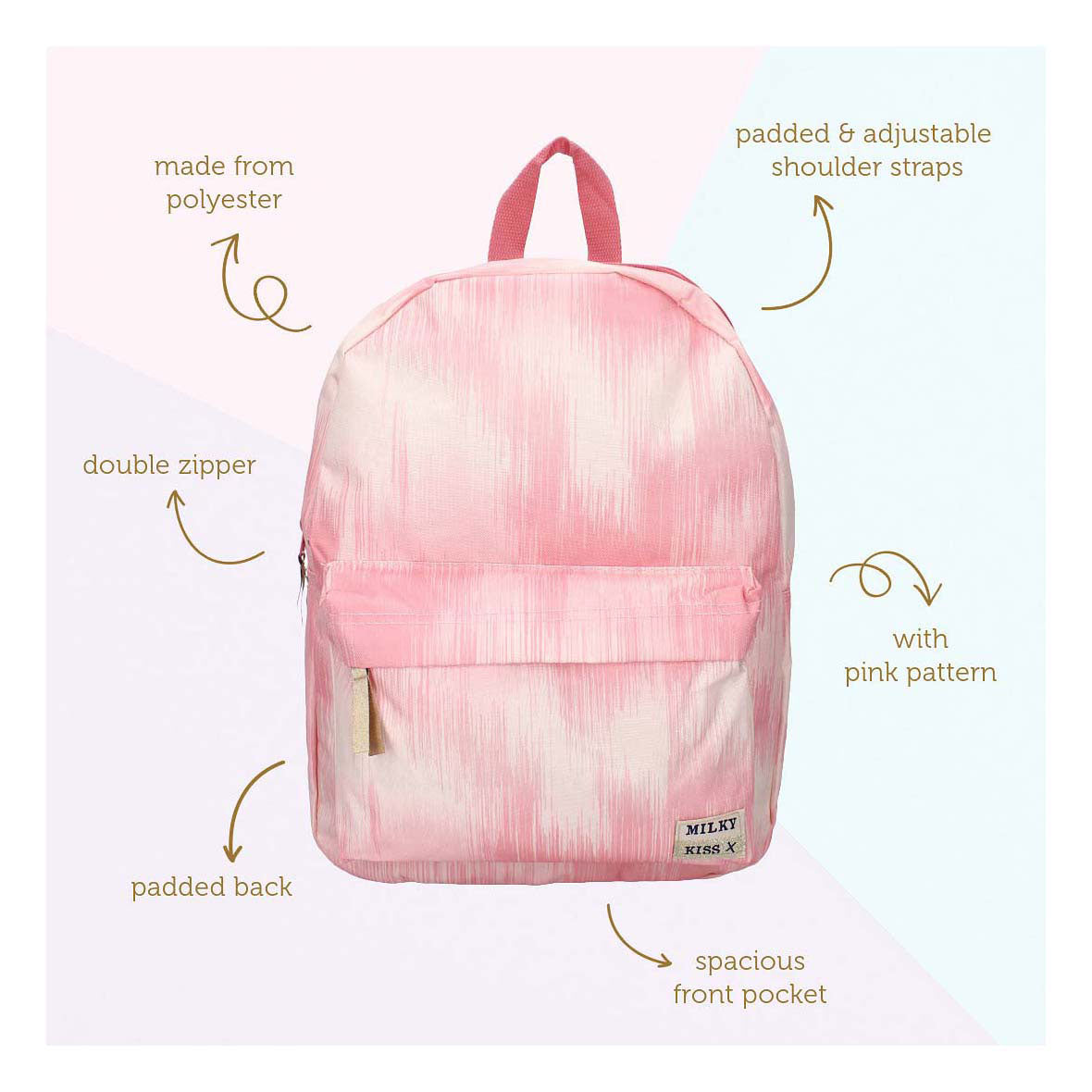 Milky Kiss rugzak bold style roze