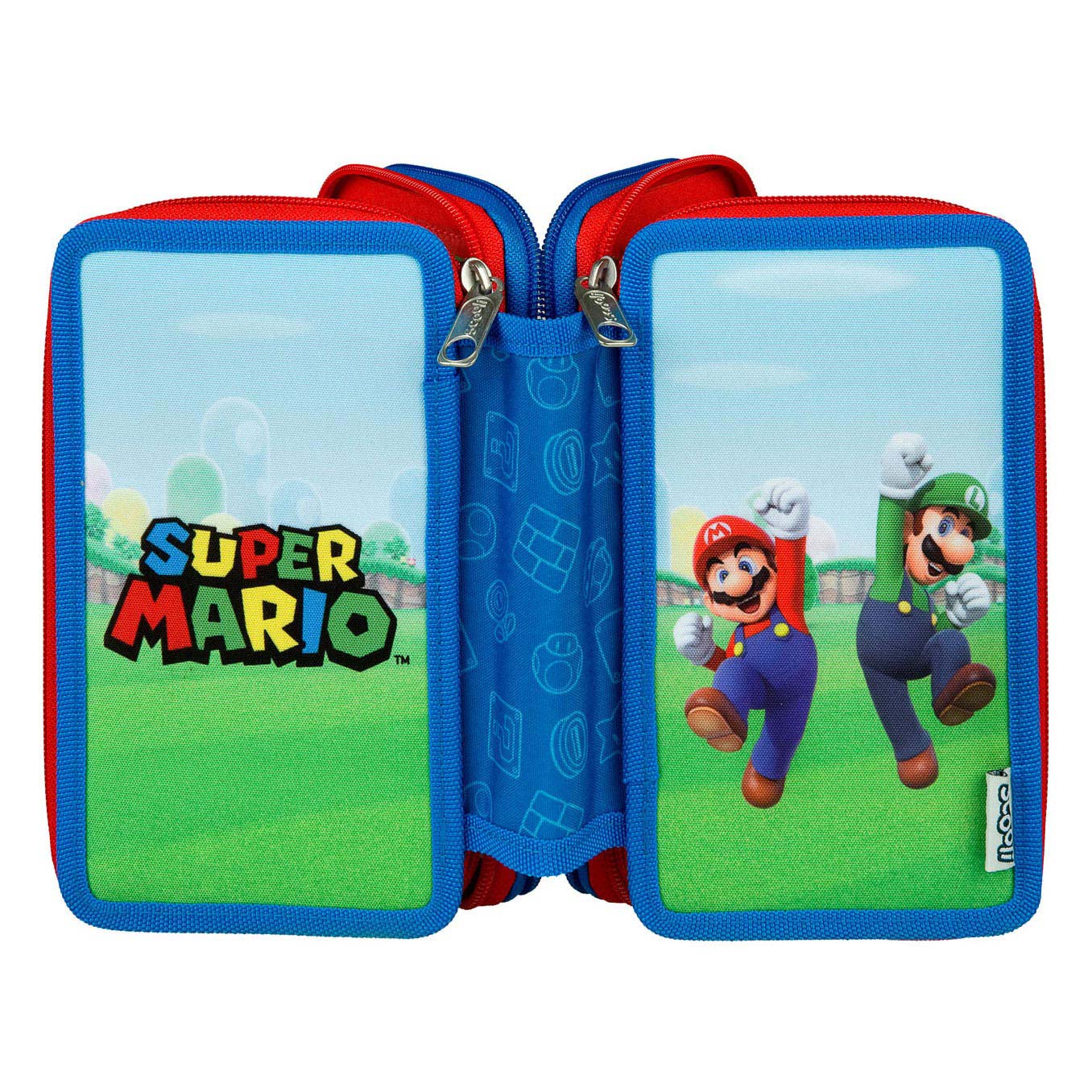 Undercover Super mario 3-vaks gevulde etui