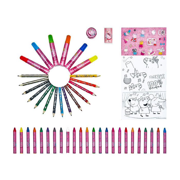 Undercover Kleurkoffer peppa pig, 51dlg.