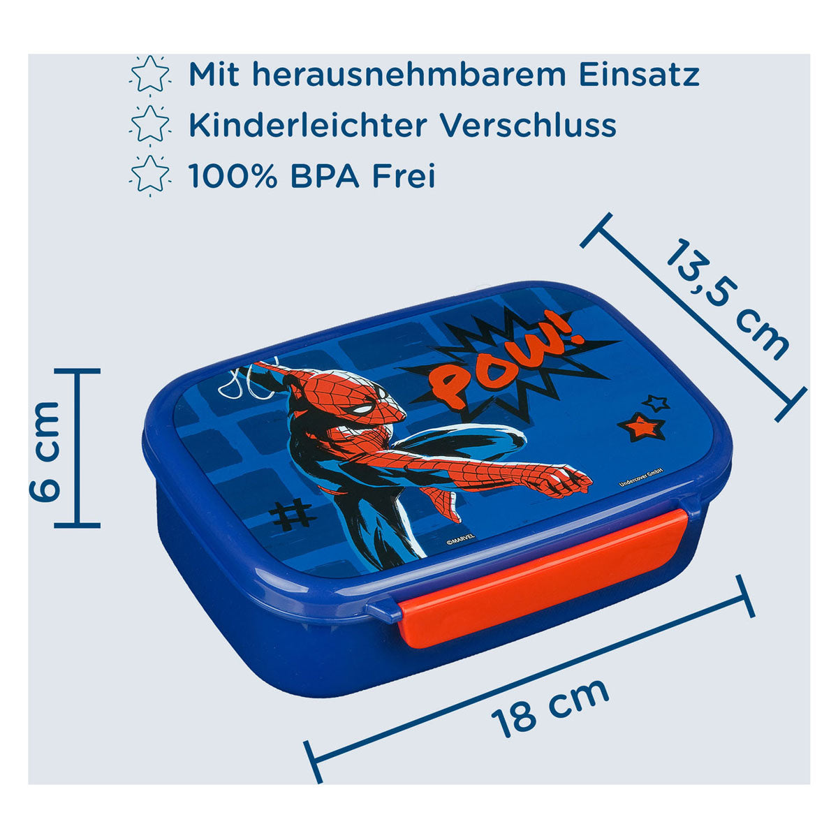 Undercover Spiderman lunchbox blauw rood