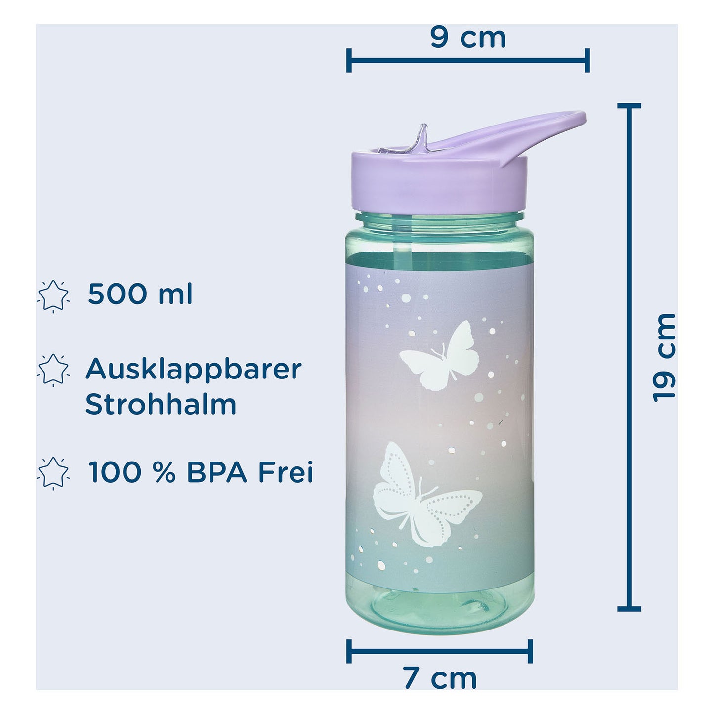Undercover Areo drinkfles vlinders, 500ml