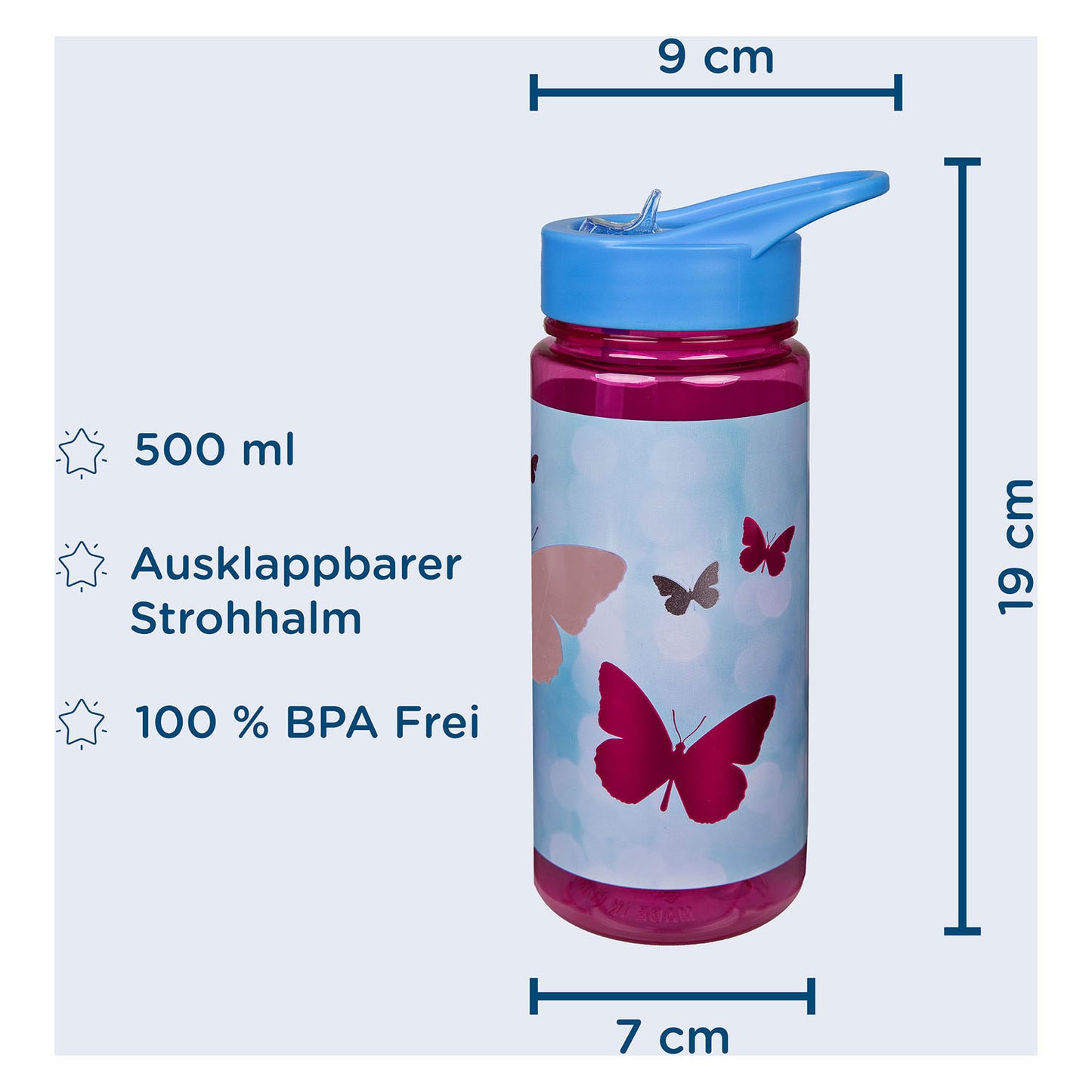 Undercover Aero drinkfles vlinders, 500ml