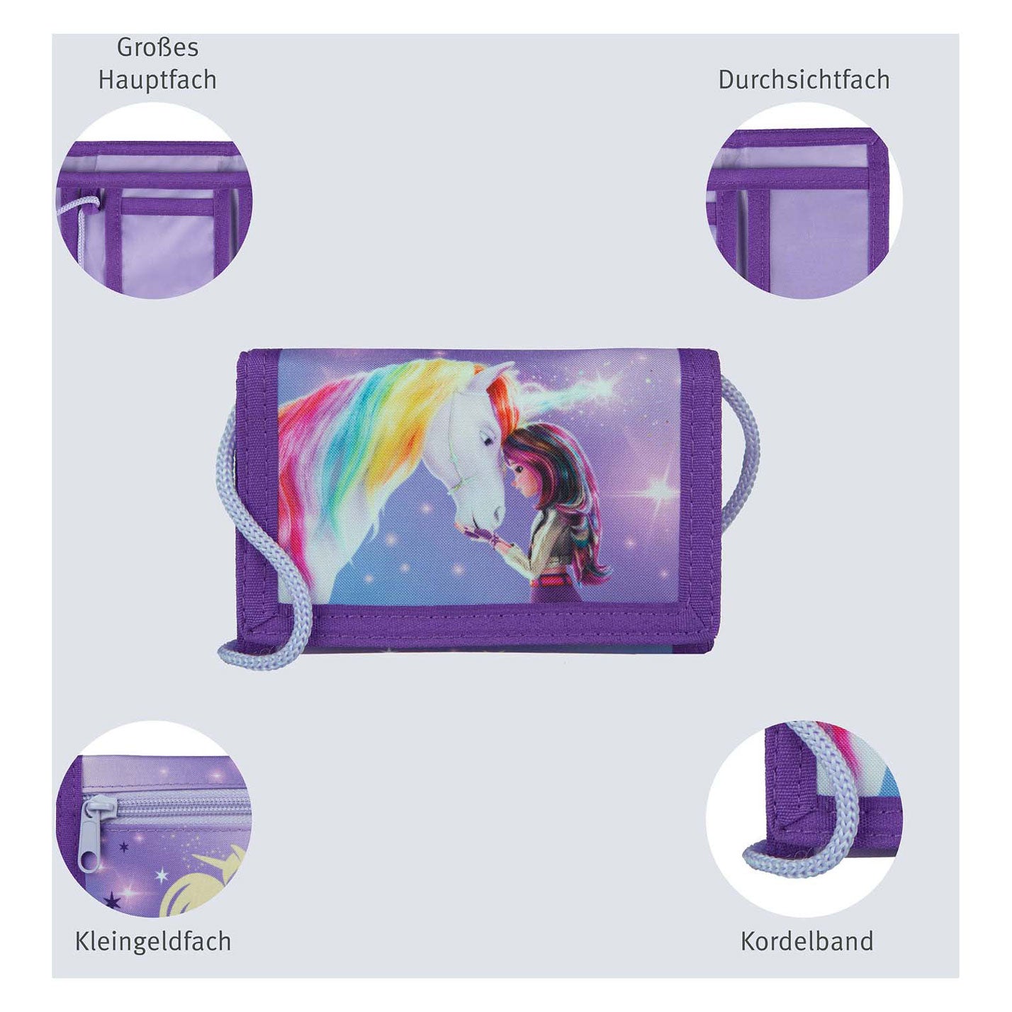 Undercover Unicorn academy portemonnee met koord
