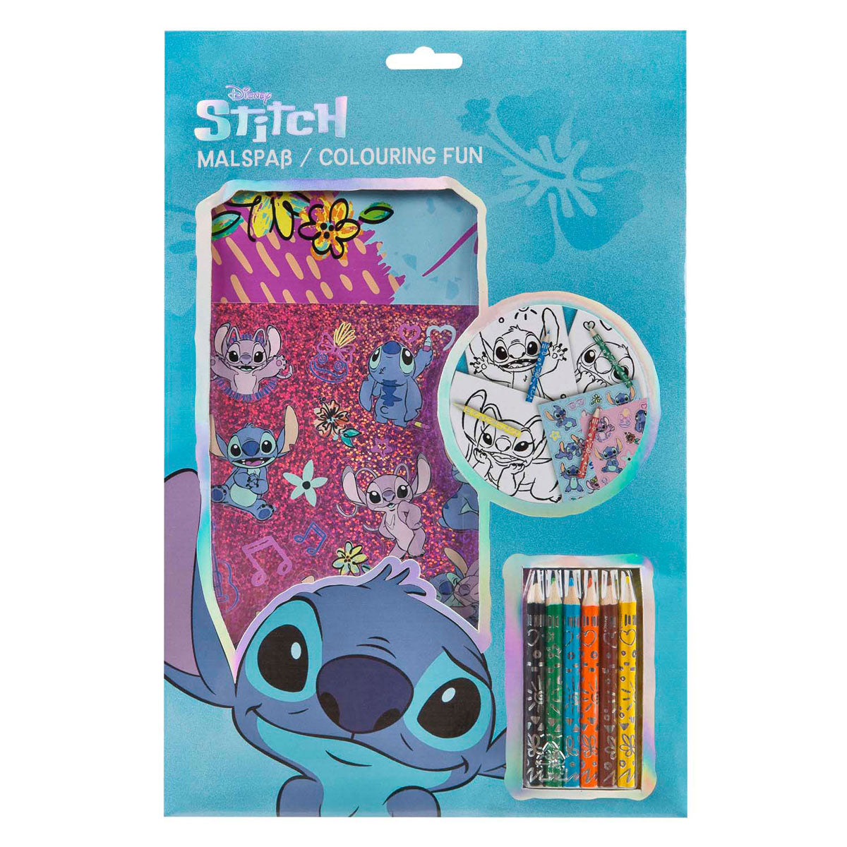 Undercover Kleurblok stitch met kleurpotloden en stickers
