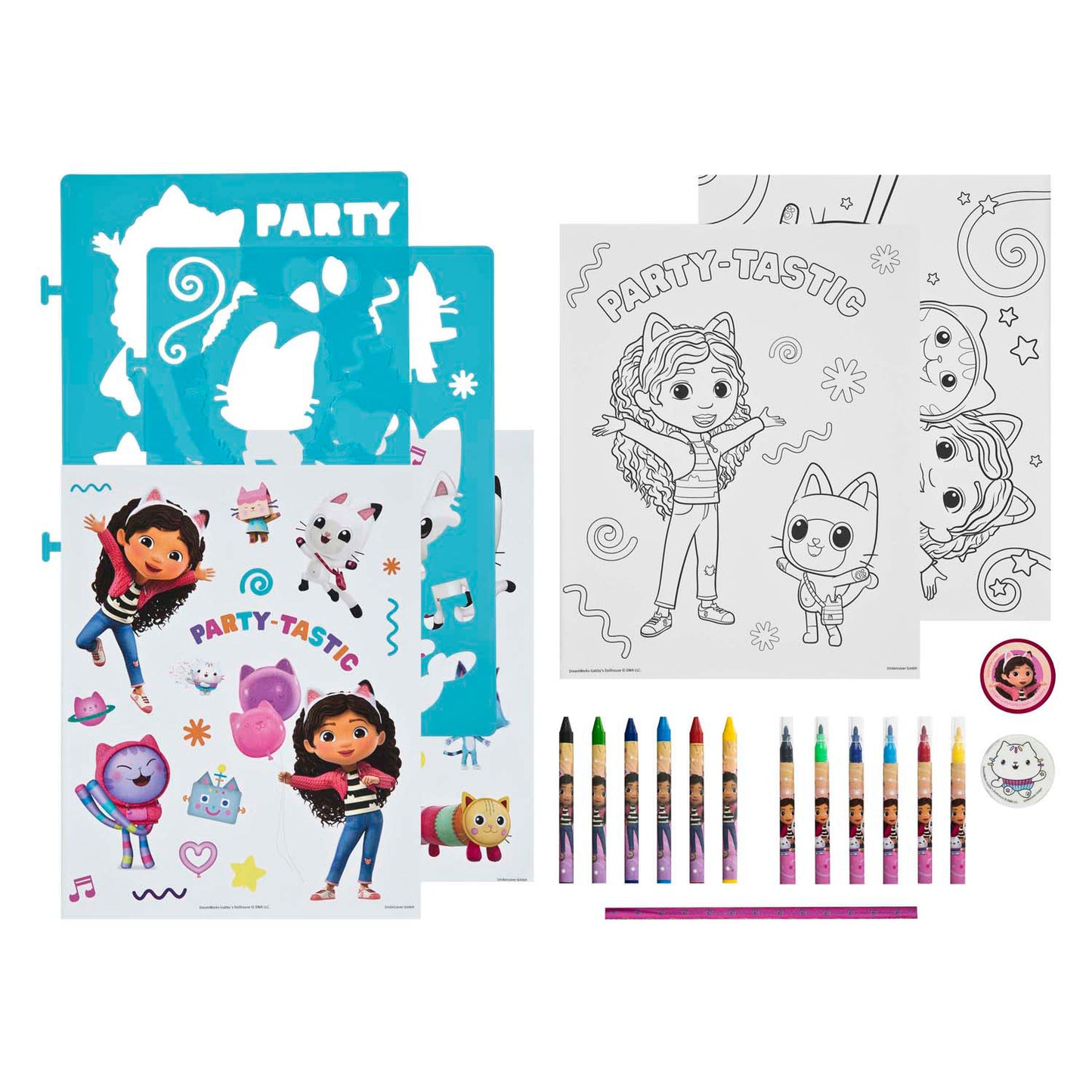 Undercover Stencil en kleur set gabby's poppenhuis - 49dlg.