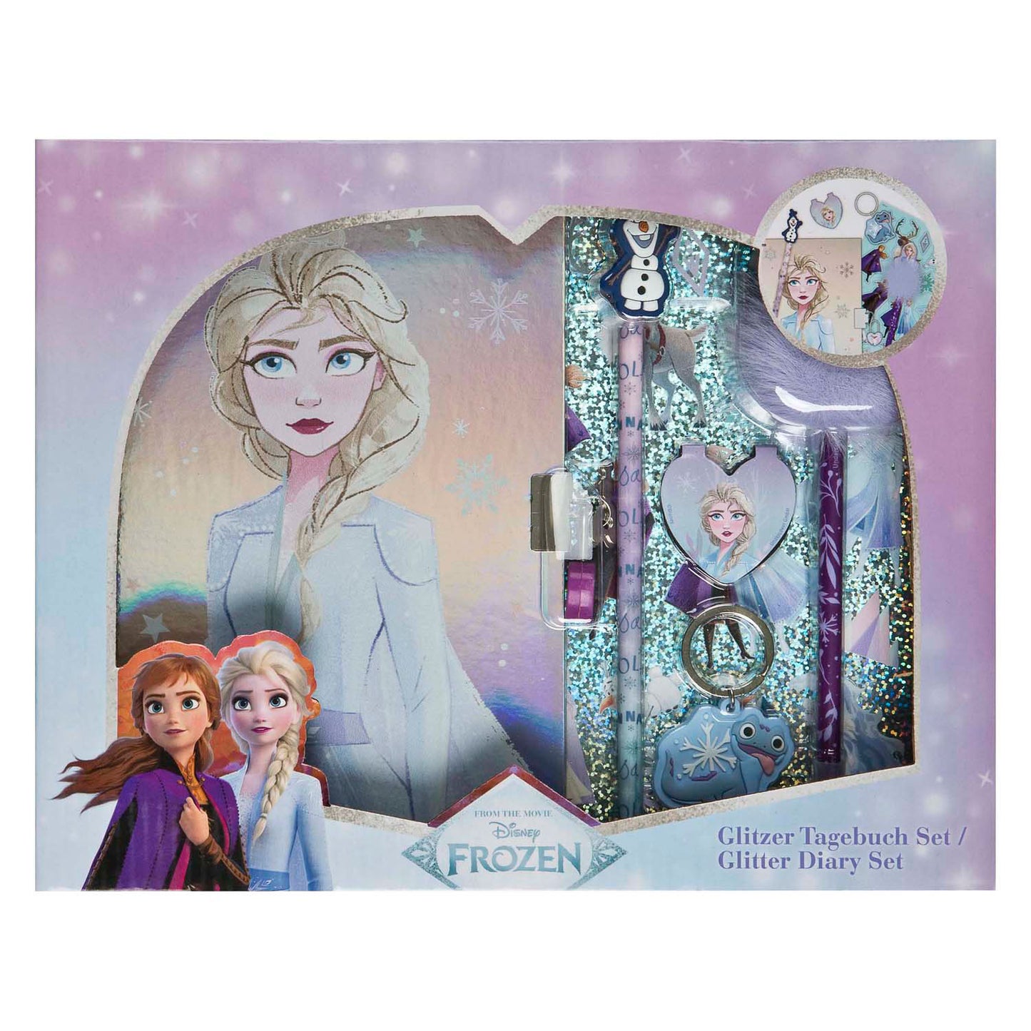 Undercover Glitter dagboek set frozen - 6dlg.