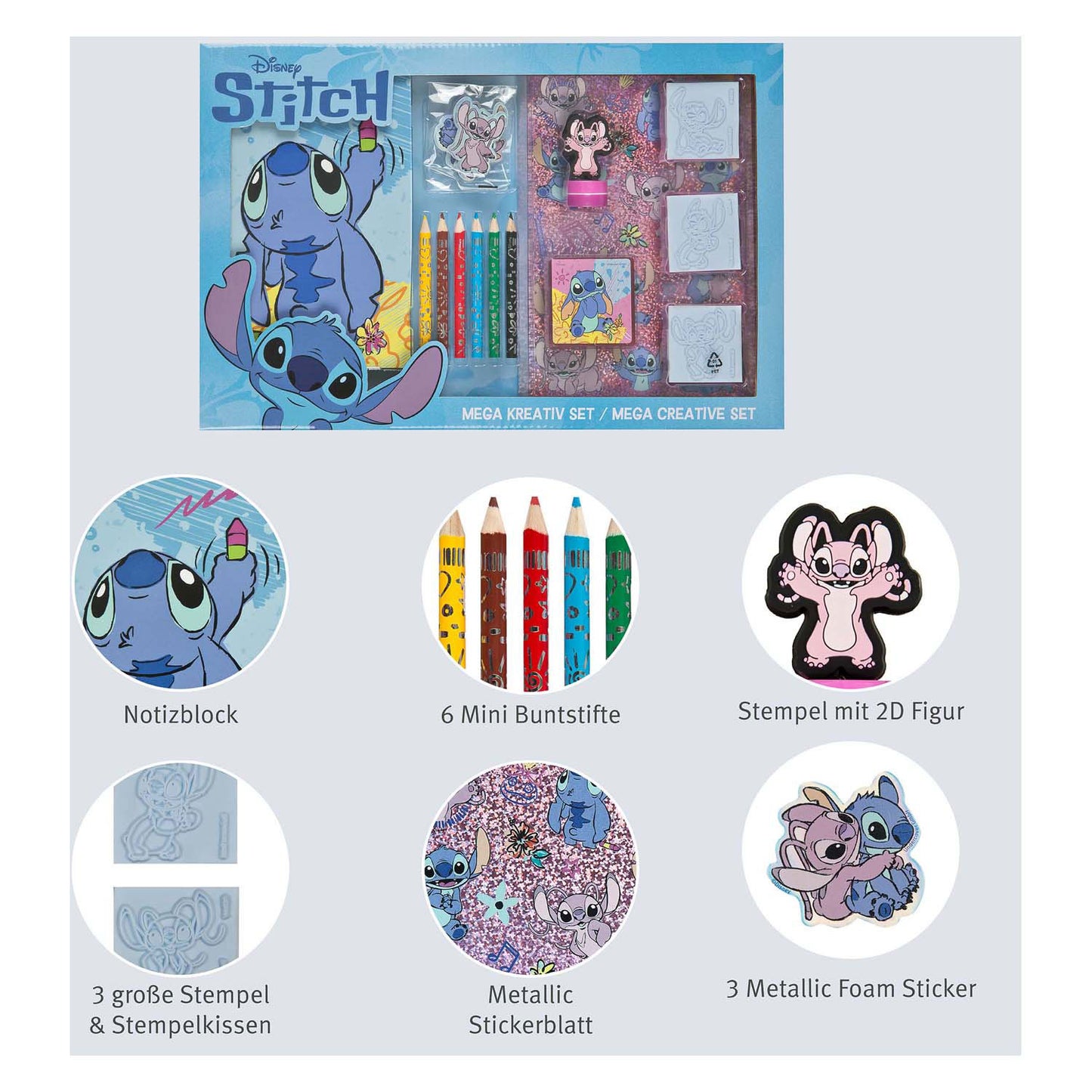 Undercover Mega kleur- en stempelset stitch - 15dlg.