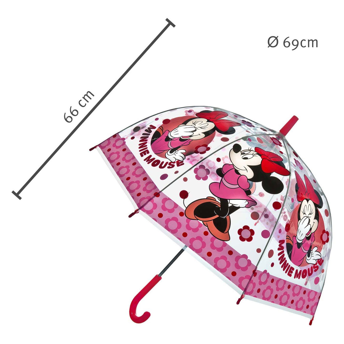 Undercover Transparante paraplu minnie mouse