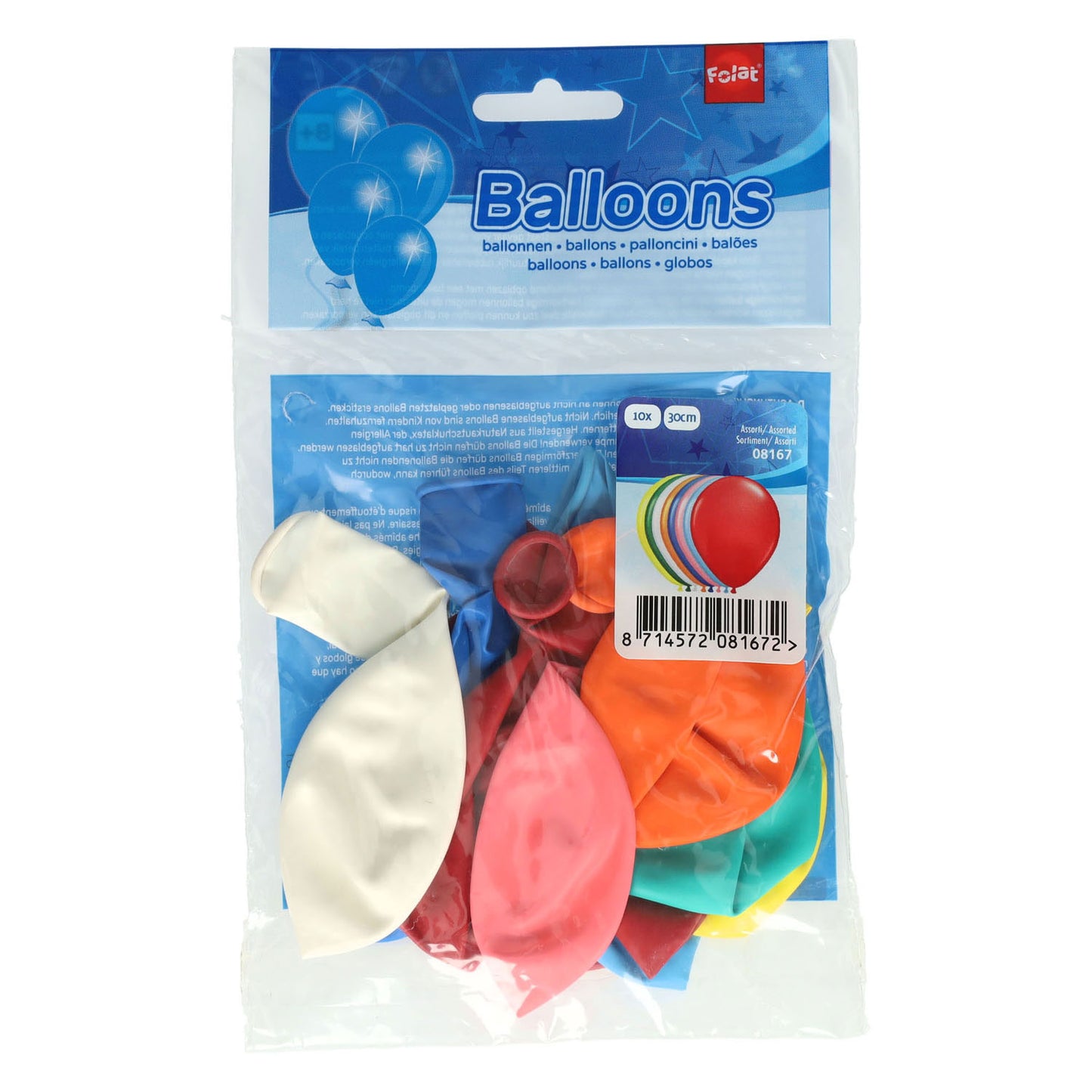 Folat BV Gekleurde ballonnen - 10 ballonnen