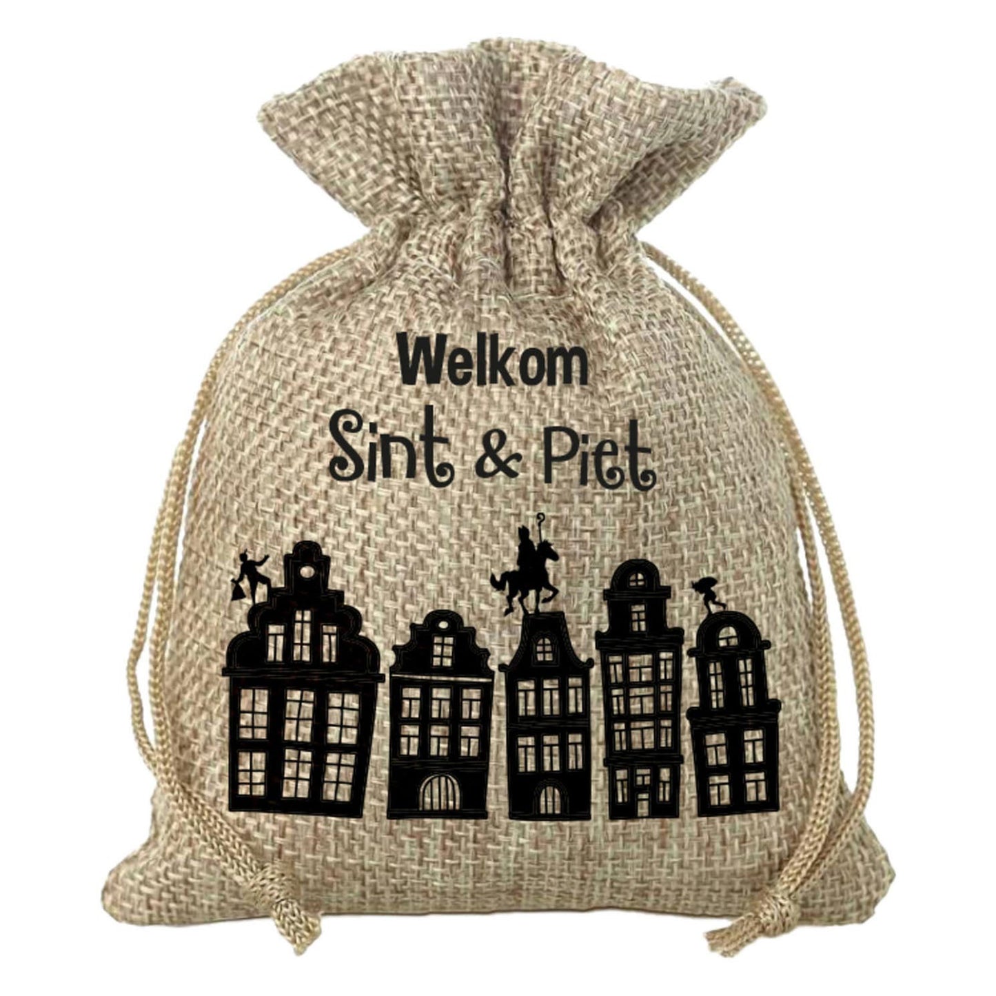 Folat BV Jute cadeauzakje - welkom sint piet