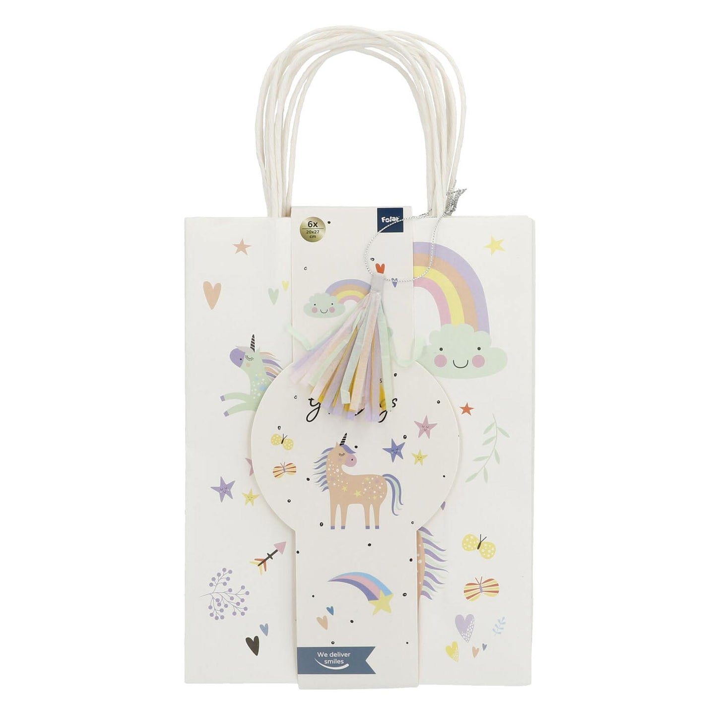 Folat BV Uitdeelzakjes unicorns rainbows, 6st.