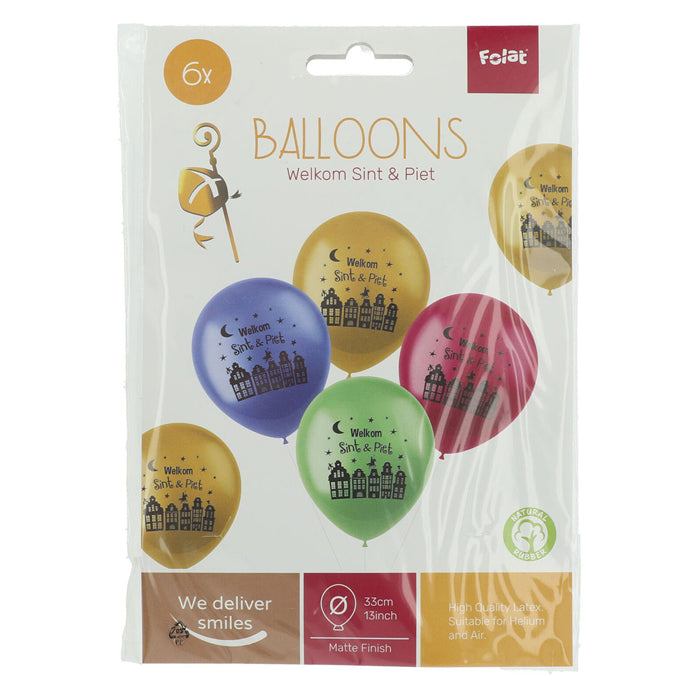 Folat BV Ballonnen welkom sint piet, 6st.