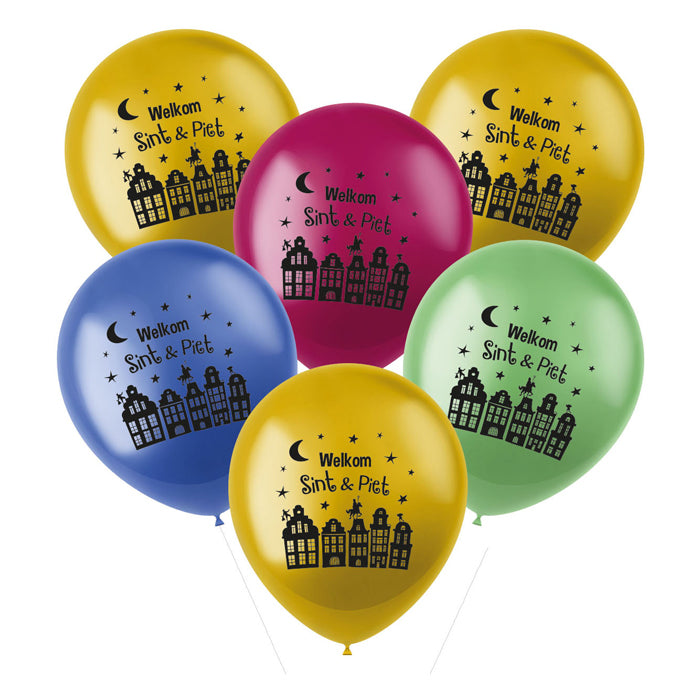 Folat BV Ballonnen welkom sint piet, 6st.