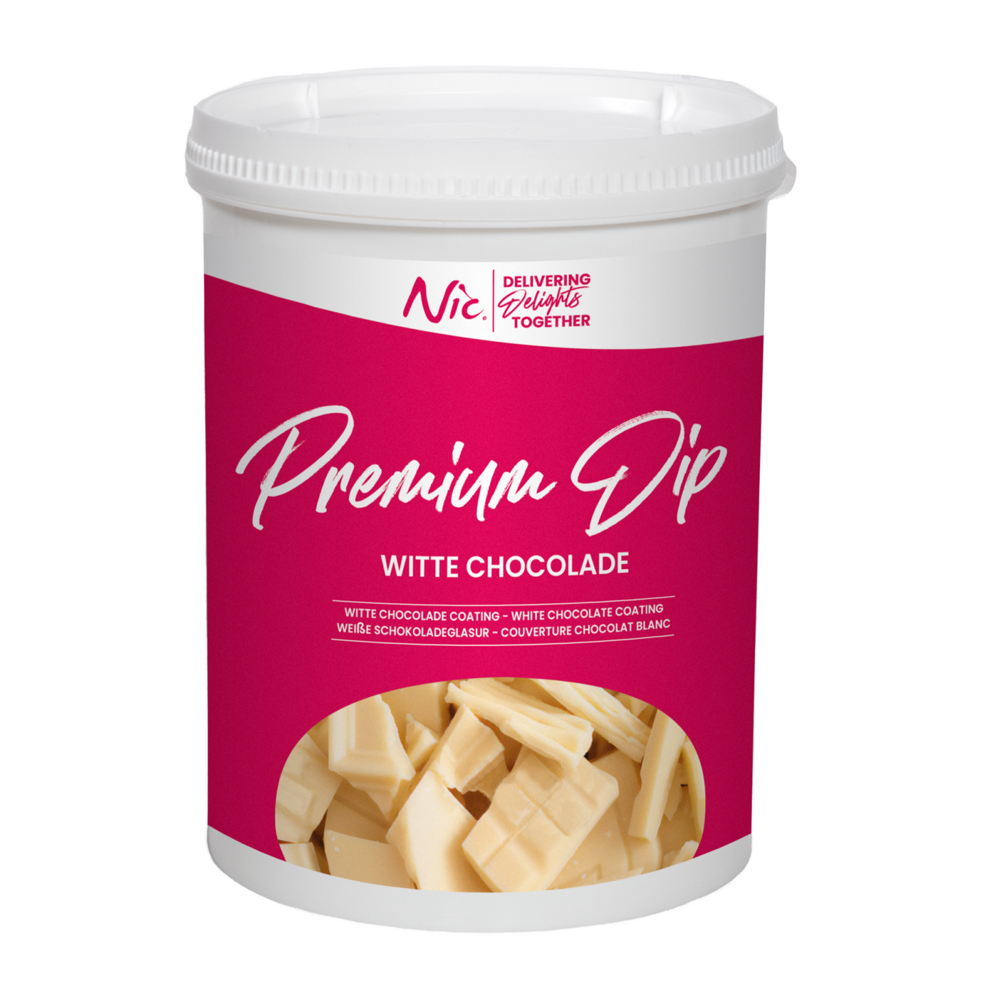 Nic premium dip witte chocolade (1,2kg)