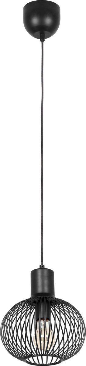 TRIO gila - hanglamp - zwart mat - excl. 1x e27 4 w - d: 23cm - plafondbevestiging - in hoogte verstelbaar