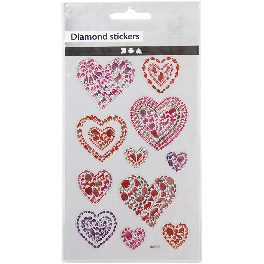 Creativ Company Https: www.cchobby.nl diamond-stickers-harten-vel-10x16-cm-1-vel