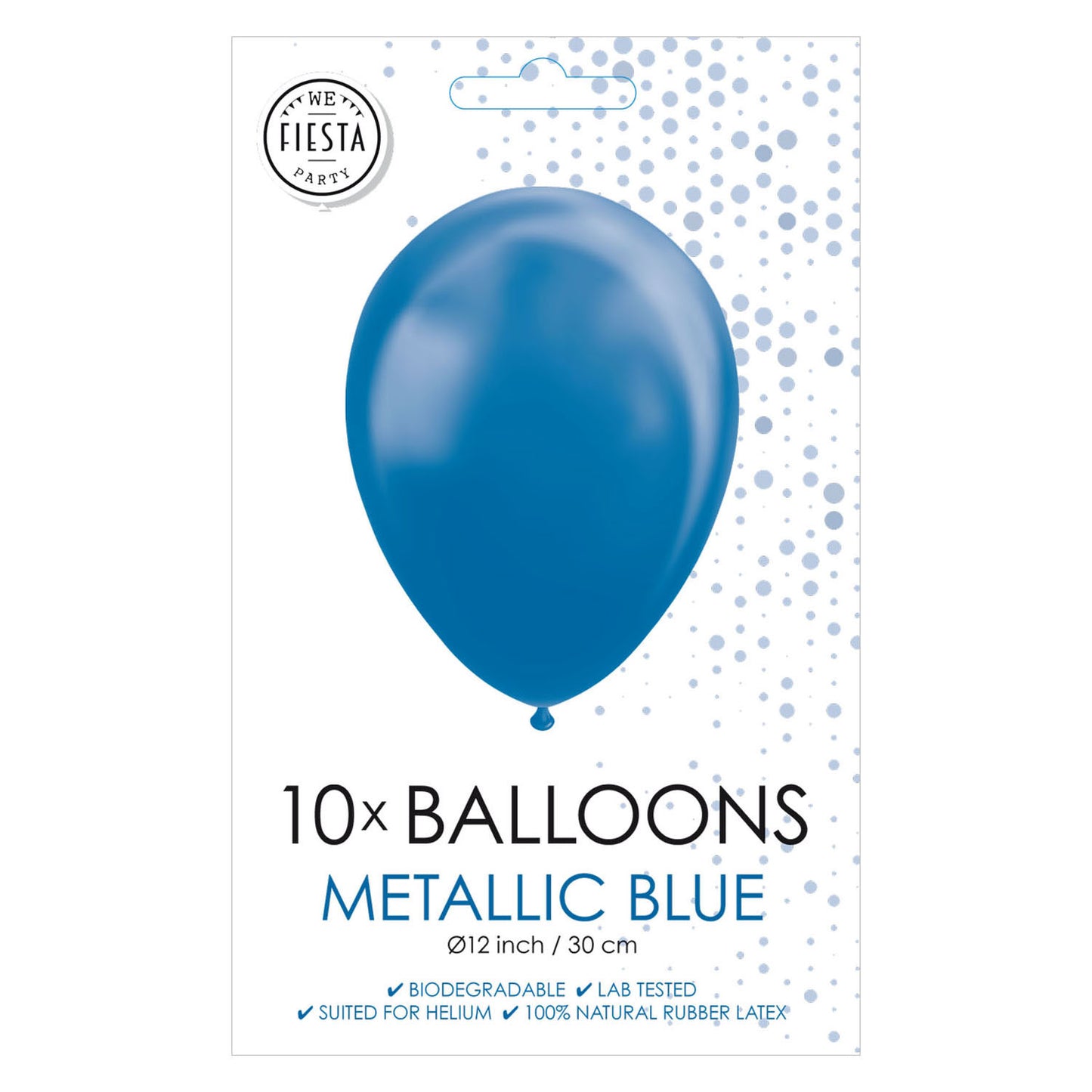Globos Ballonnen metallic blue 30cm, 10st.
