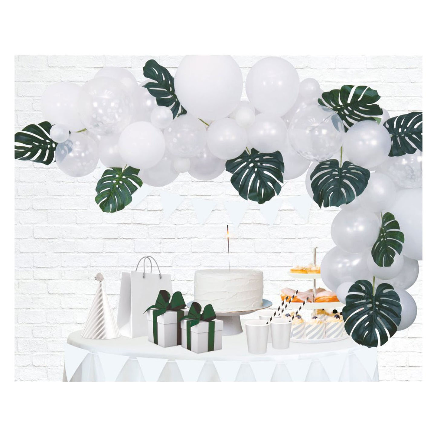 Globos Ballonnen boog set wit