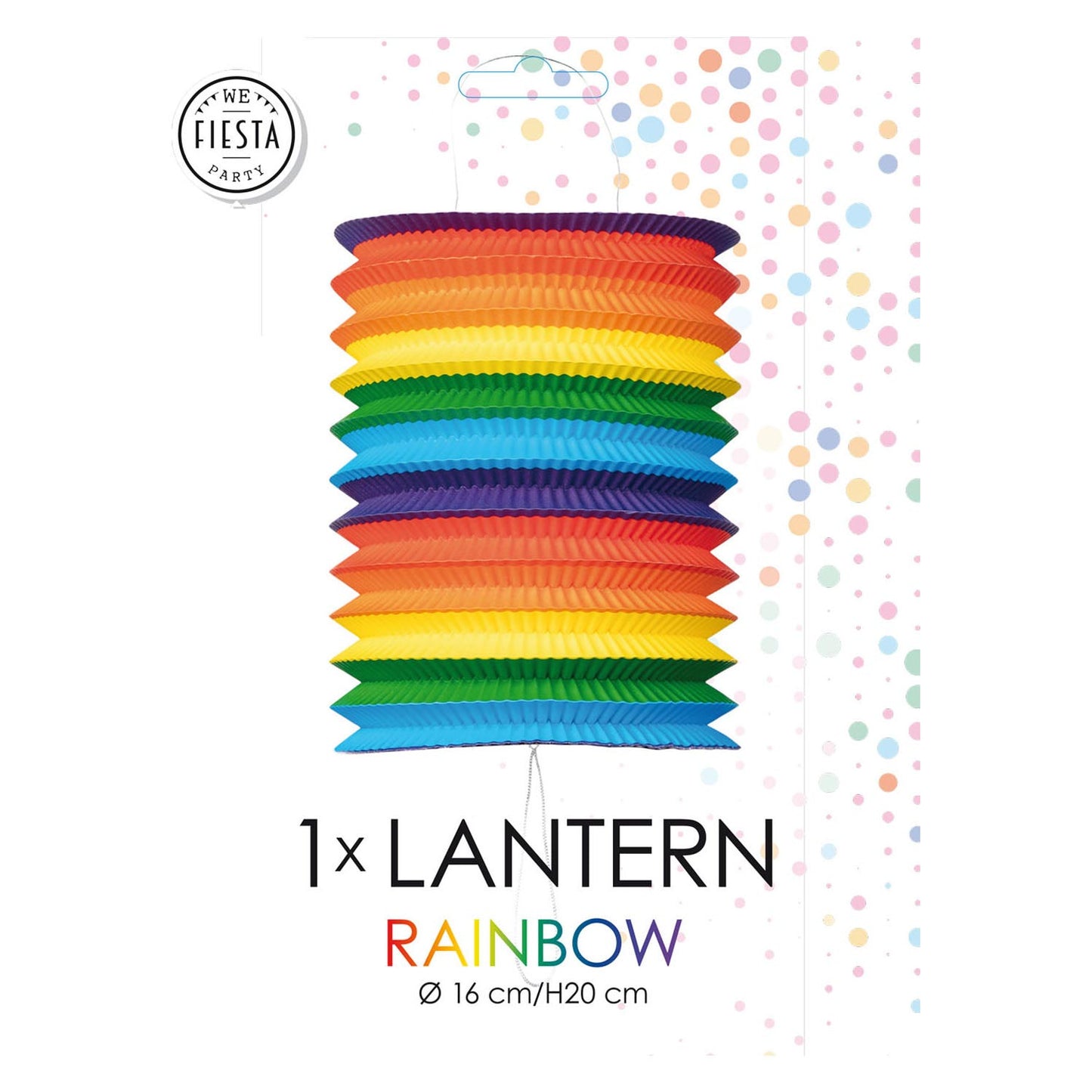Globos Papieren lantaarn regenboog, 16cm