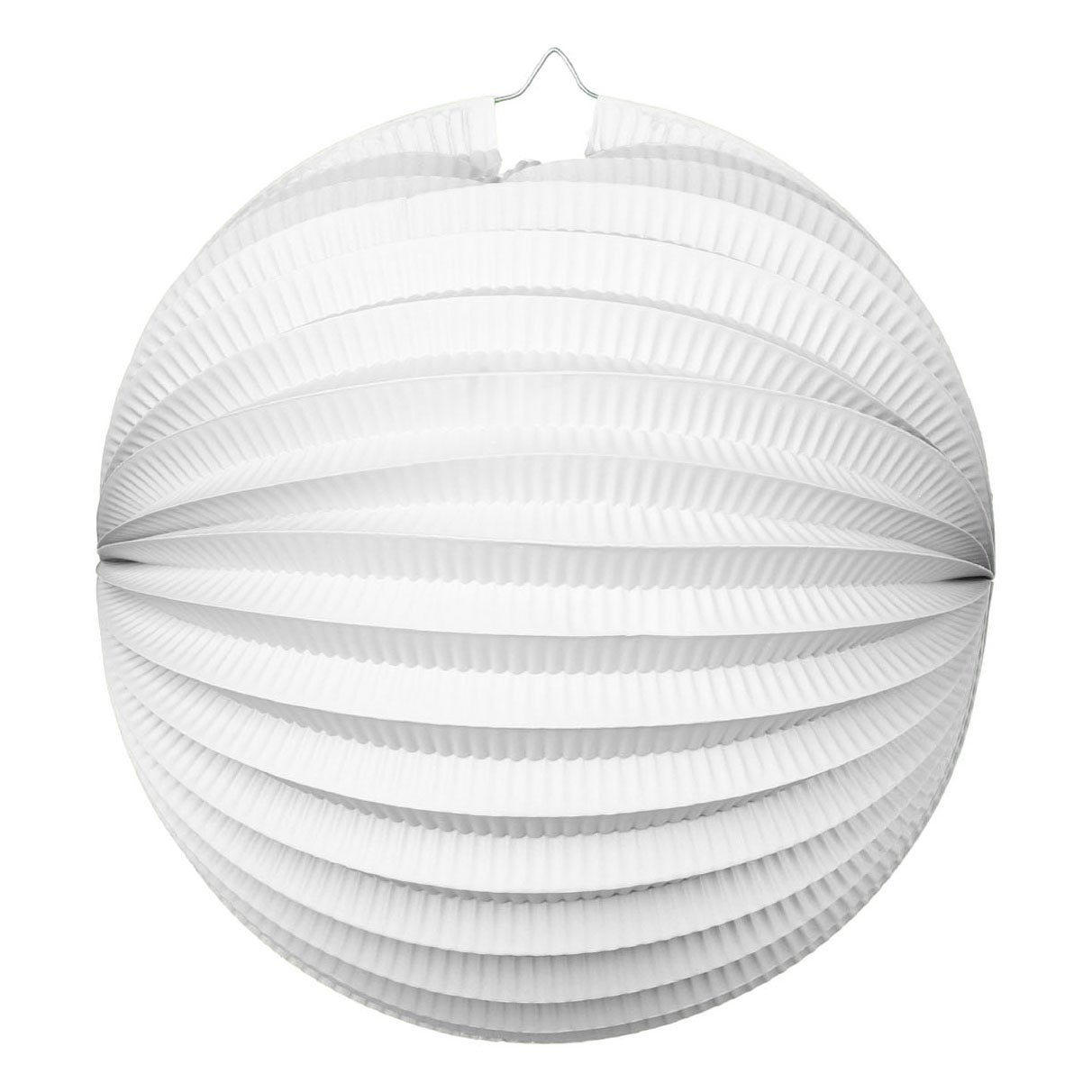 Globos Papieren lantaarn rond wit, 25cm