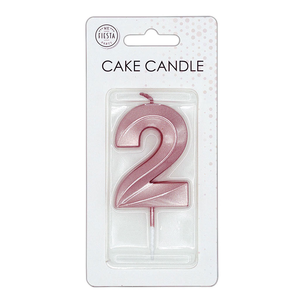 Globos Taartkaars 6cmmetallic rose goud no. 2