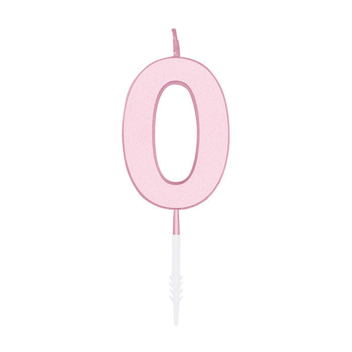 Globos Taartkaars 4,5cm pastel roze no. 0