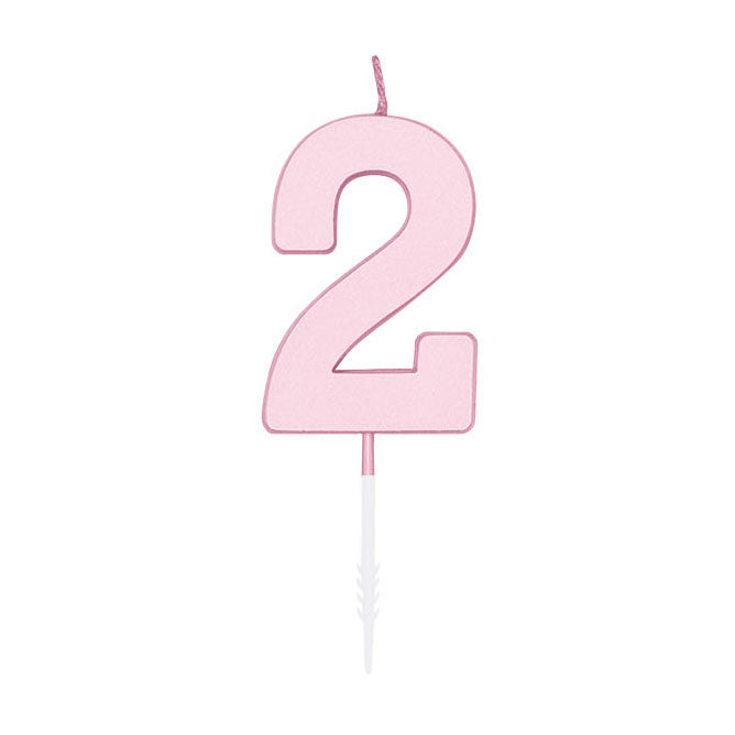 Globos Taartkaars 4,5cm pastel roze no. 2