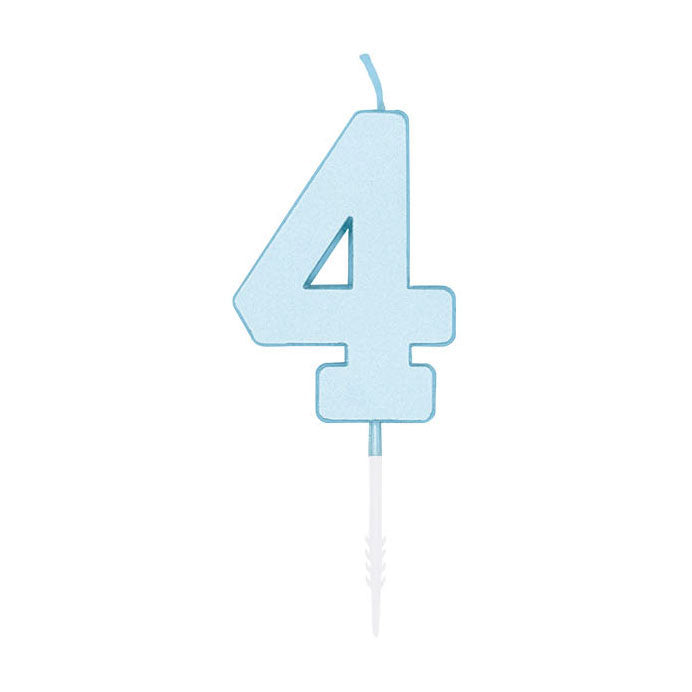 Globos Taartkaars 4,5cm pastel blauw no. 4